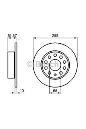 FREN DISKI ARKA 5D 255MM GOLF V VI CADDY III 04-